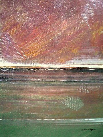 Earthen Sky, mixed media on paper