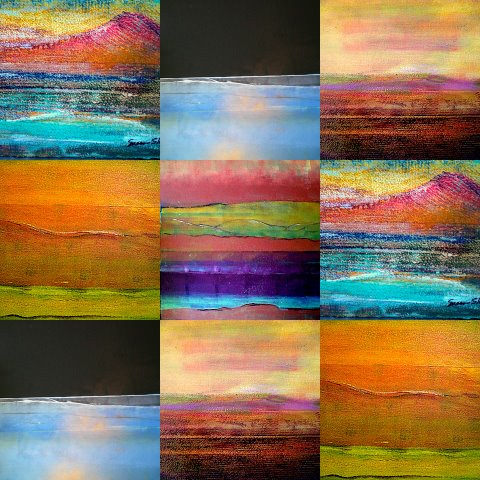 Landscape abstracted, painting on paper