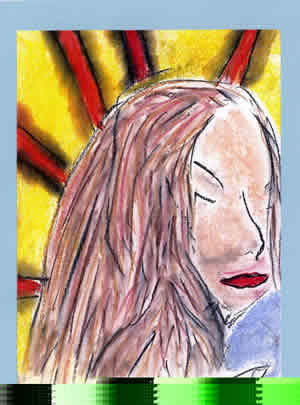 Lady with Yellow Background